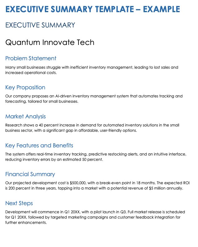 How to write an executive summary with