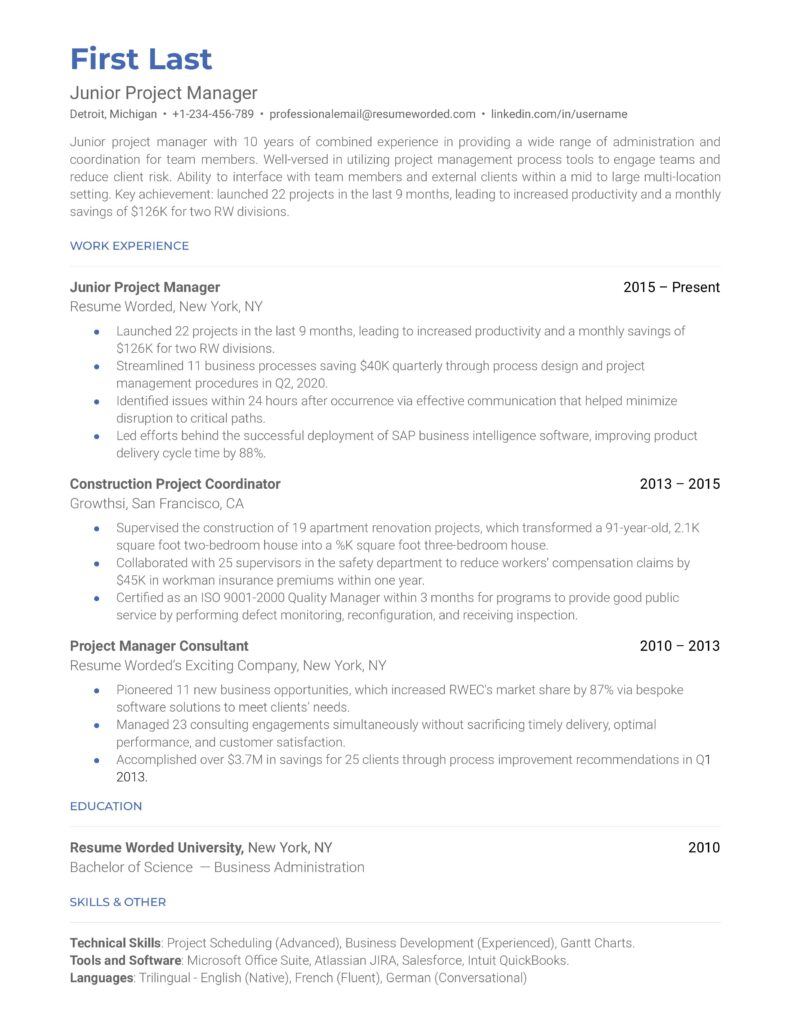 how long as jr project manager 1737234127